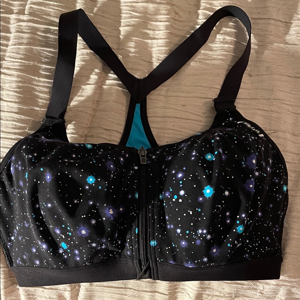 Victoria's Secret Black and Blue Starry Sports Bra
